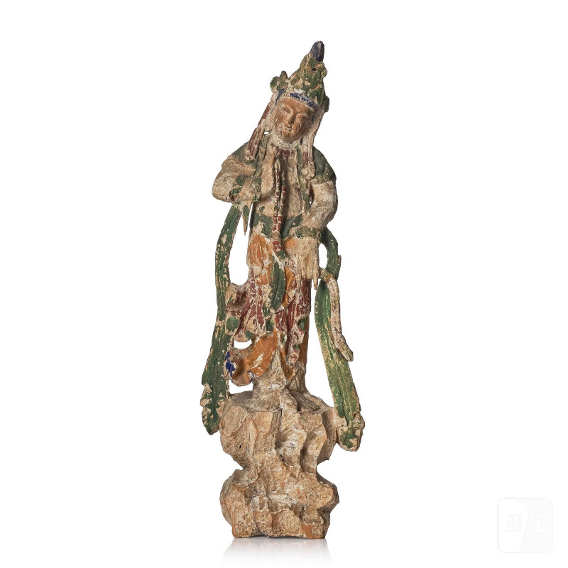 A wooden sculpture of Guanyin,